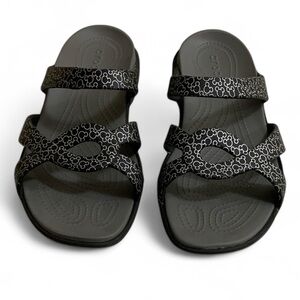 CROCS Disney Meleen Twist Mickey Mouse Women’s Size 11 Slide Sandals Black Gray